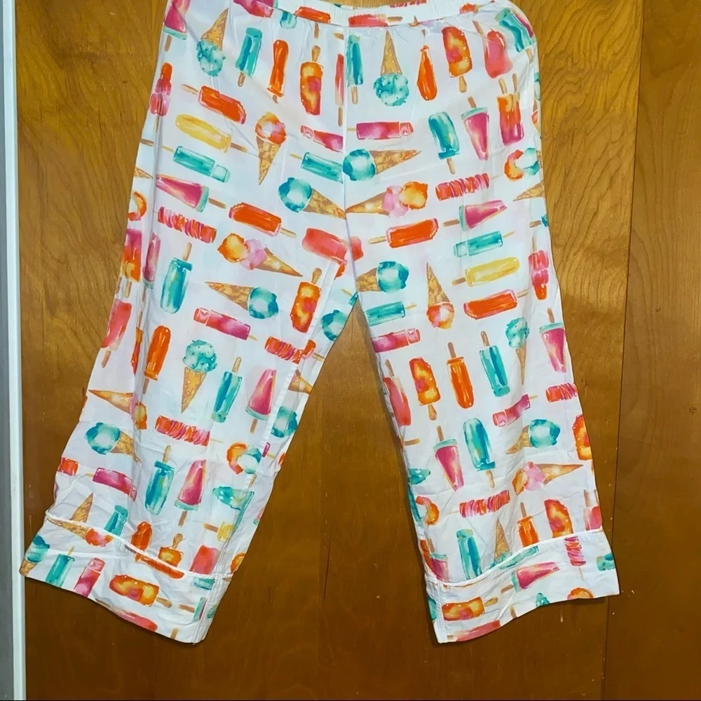 Kate spade New York flavor of the month ice cream popsicle cropped pajamas M pjs